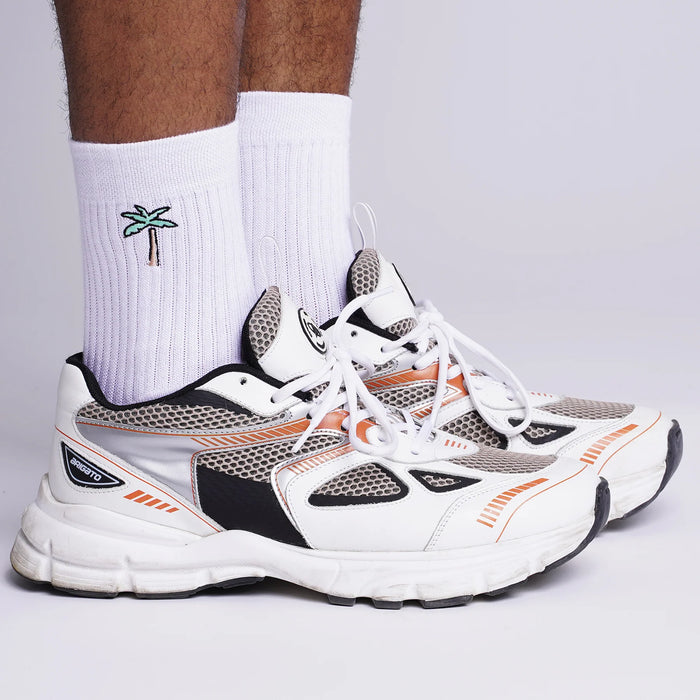 RETRO PALMS EMBROIDERY TENNIS UNISEX - Socks - White