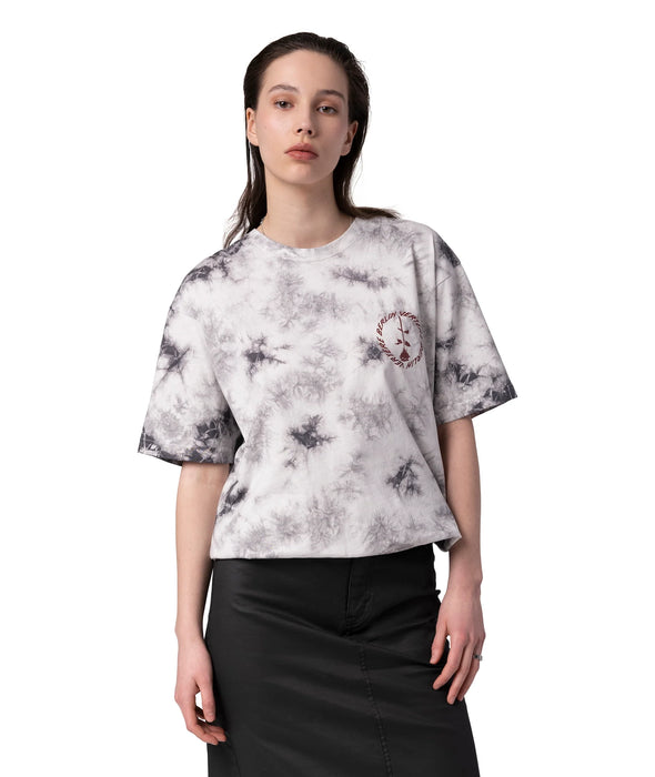 CIRCLE LOGO T-SHIRT - GREY TIE DYE