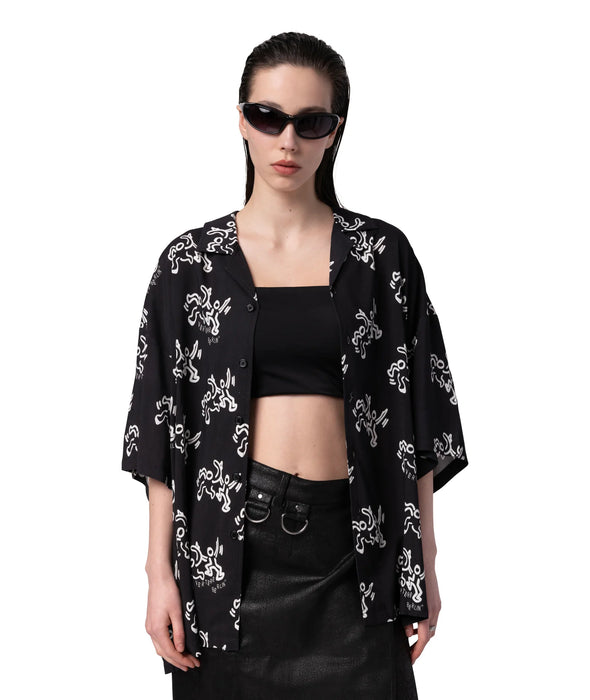 VISCOSE BOOGIE SHIRT - BLACK