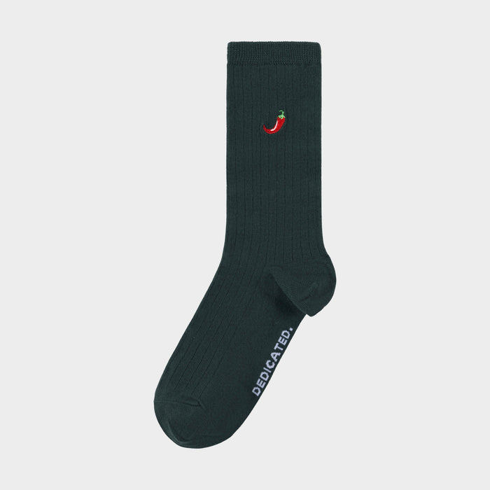 Rib Socks Knivsta Chili - Dark Green