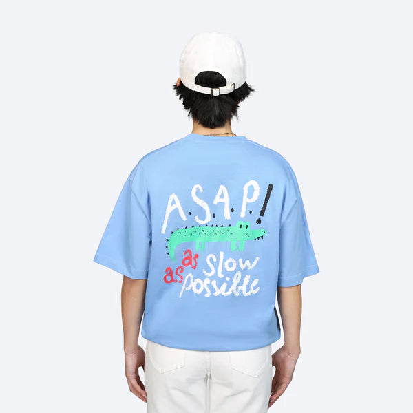 ASAP AS SLOW AS POSSIBLE UNISEX - Print T-Shirt - Light blue