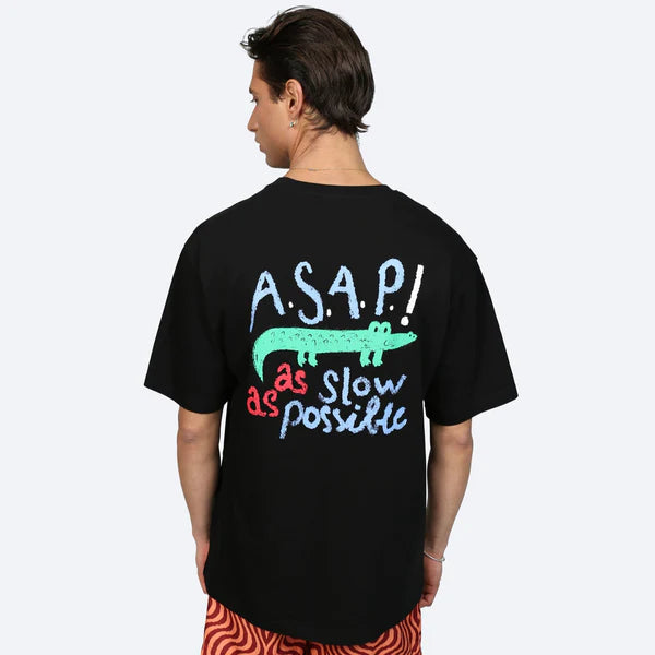 ASAP AS SLOW AS POSSIBLE UNISEX - Print T-Shirt - Black