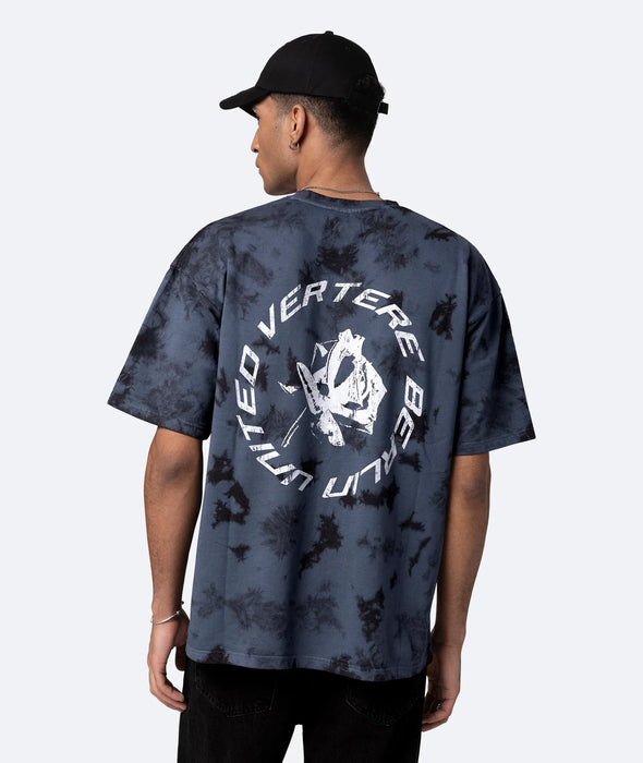 Distressed Rose T-Shirt - Navy