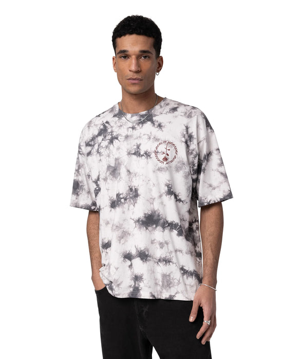 CIRCLE LOGO T-SHIRT - GREY TIE DYE