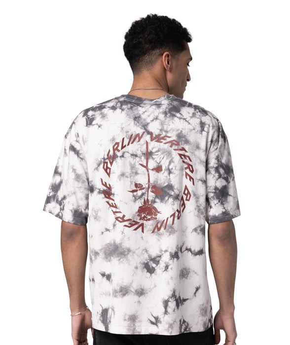 CIRCLE LOGO T-SHIRT - GREY TIE DYE