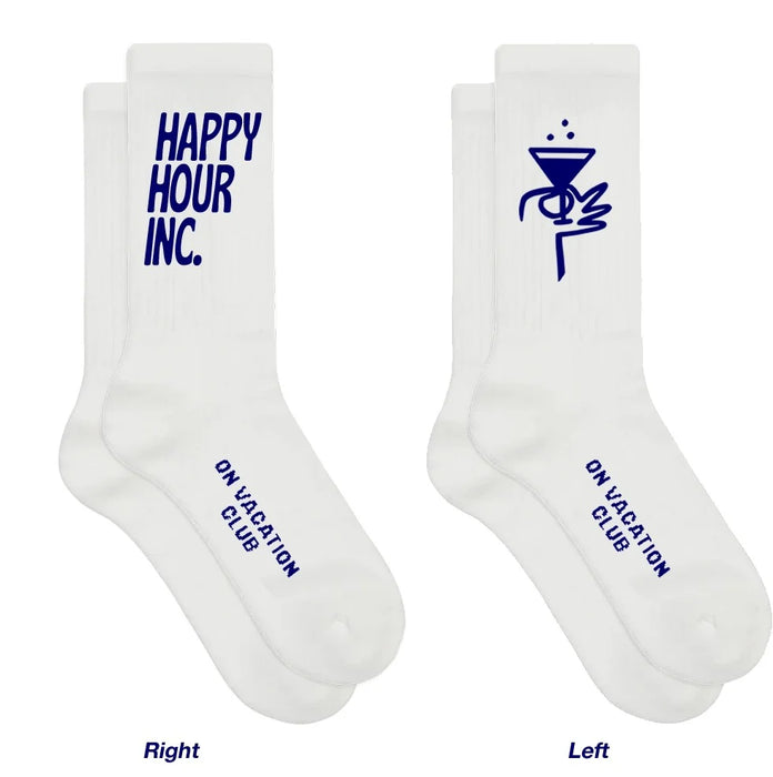 Happy Hour Socks - White