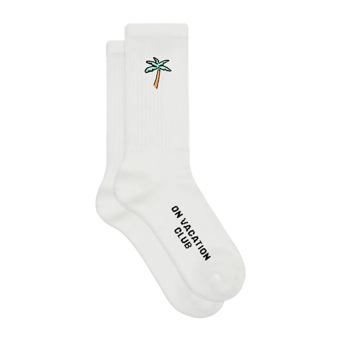 RETRO PALMS EMBROIDERY TENNIS UNISEX - Socks - White