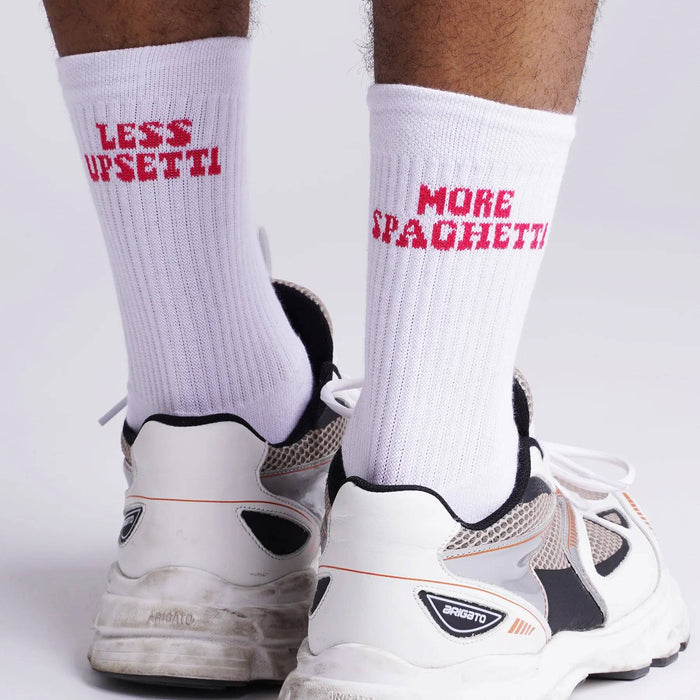 LESS UPSETTI TENNIS UNISEX - Socks - White - On Vacation Club